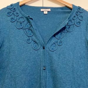 Croft&Barrow deep teal beaded cardigan